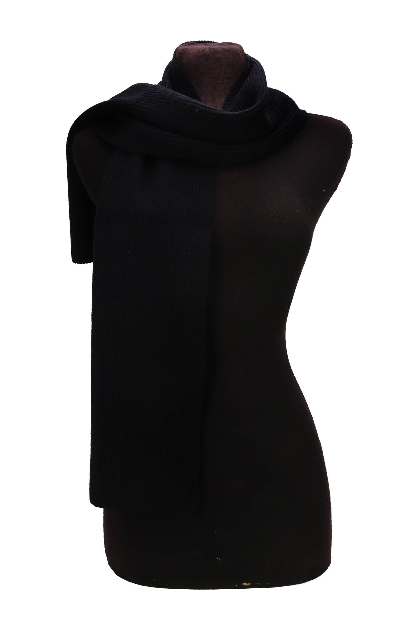 Solid Wide Rib Knitted Wrap Scarf - 57 Inch