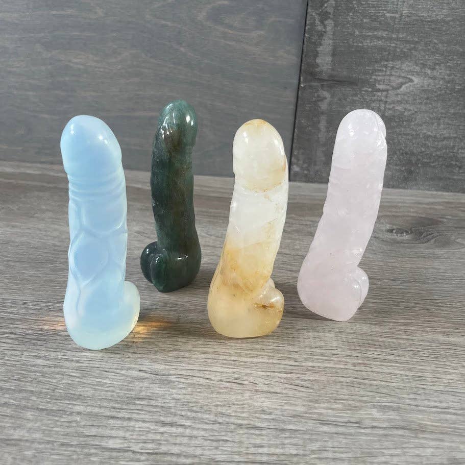 Crystal Phallic Figurine - Penis – Medium Carved Gemstone Statue