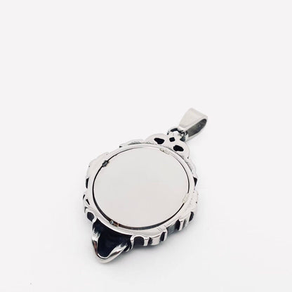 Magic Mirror Crow Standing on Skull Steel Charm