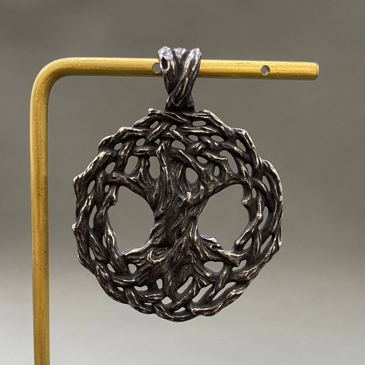 Blackening Hollow Tree of Life Stainless Steel Pendant
