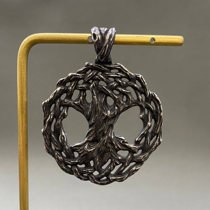 Blackening Hollow Tree of Life Stainless Steel Pendant