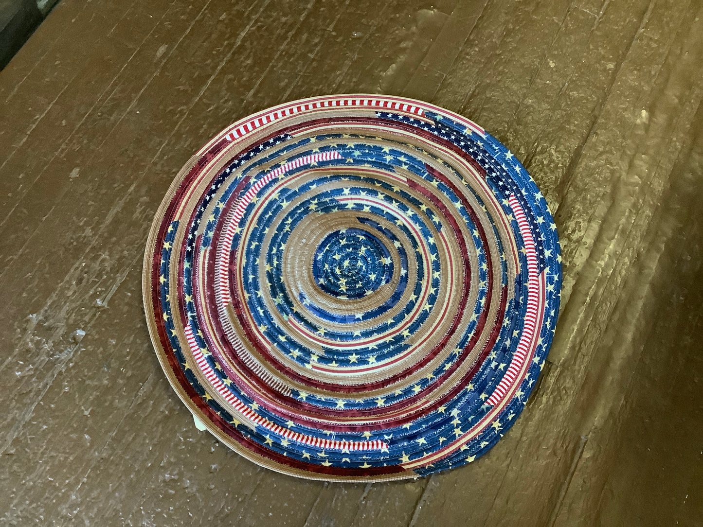 Mary Ramos Round star-spangled rag rug