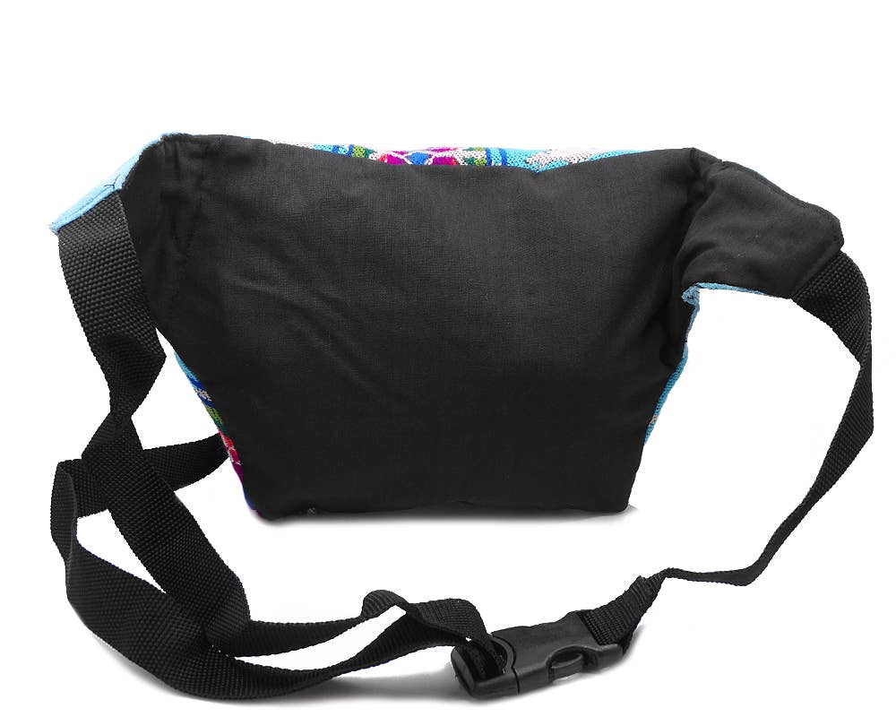Large Tribal Striped Ecuadorian 2 Zipper Fanny Pack