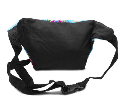 Large Tribal Striped Ecuadorian 2 Zipper Fanny Pack