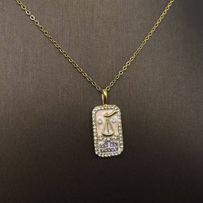 Zodiac 12 Constellations 18K Golden S.Steel Necklace - FGS