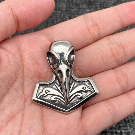 Viking Crow Skull Stainless Steel Pendant - MJ/MNP