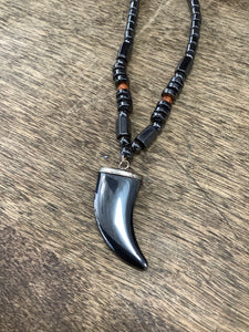 Hematite Necklace with Carved pendant