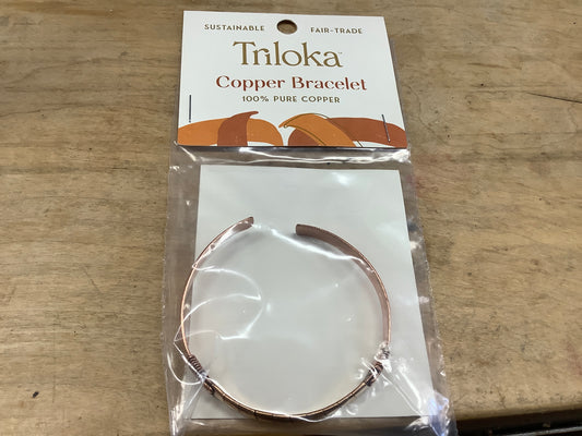 Triloka 100% copper bracelet wrapped copper