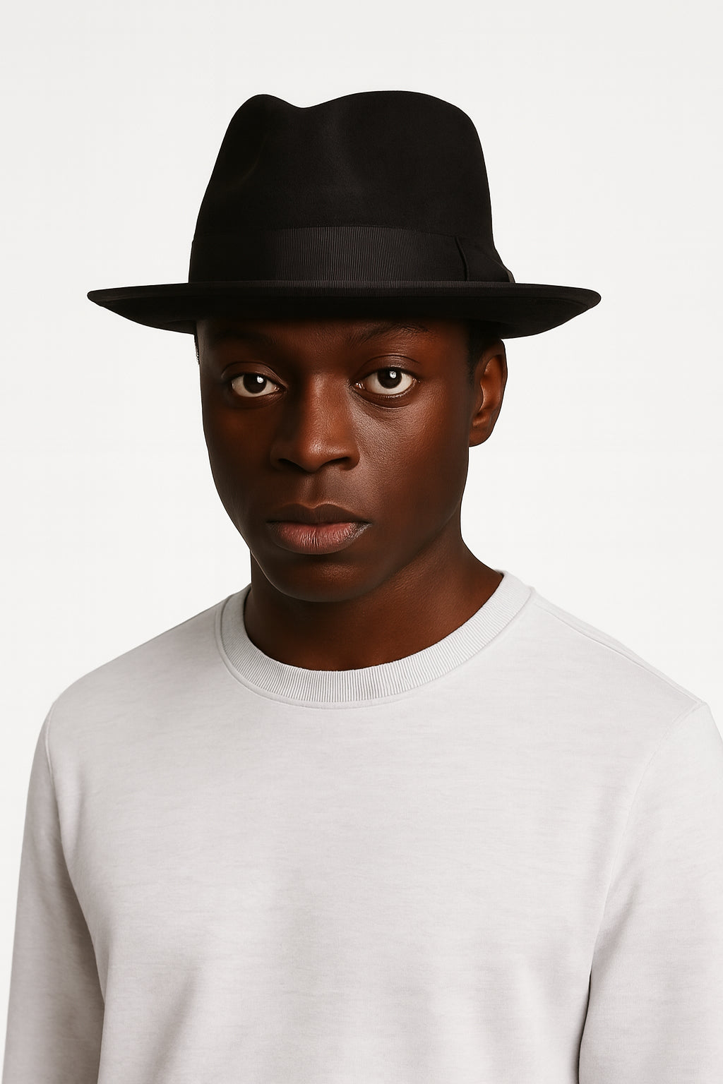 Naples Teardrop Classic Brim Wool Fedora by Levine Hat Co.