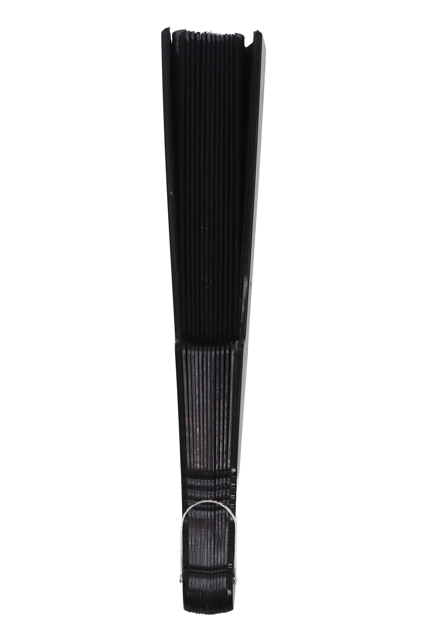 Sleek Mono Black On Black Hand-held Folding Fan