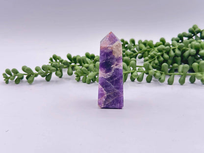 Amethyst Gemstone Tower Obelisk 4 Faceted 7.5CM Aprox