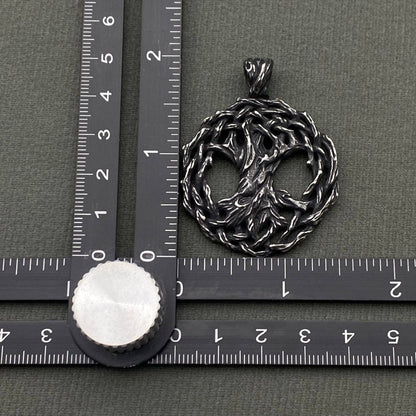 Blackening Hollow Tree of Life Stainless Steel Pendant