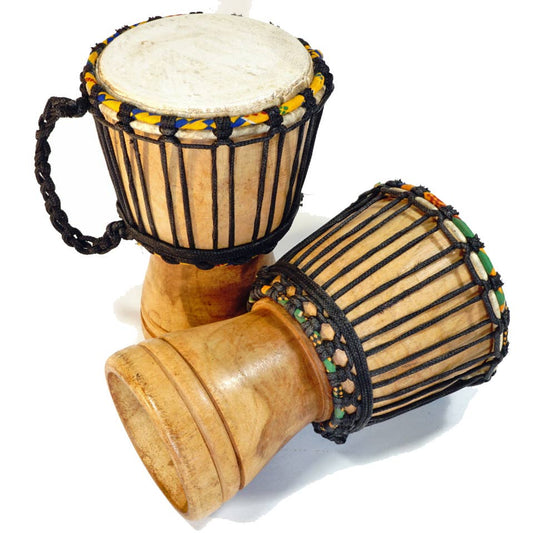 African Djembe Hand Drum Instrument 12" Tall w/ Goat Hide