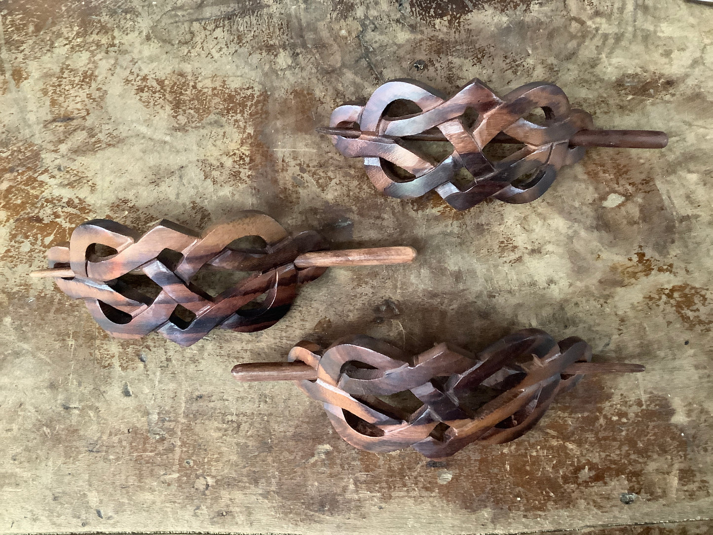 Wooden hair stick barrette