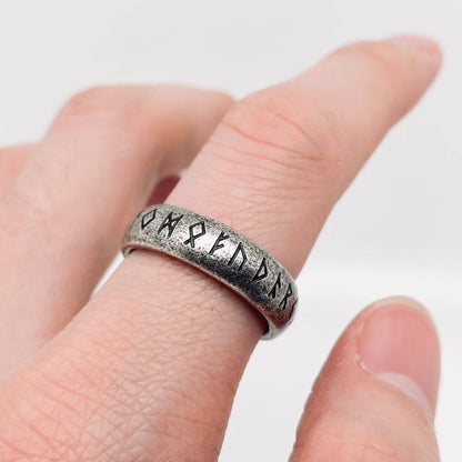 Vintage Viking Text Luen Rune Titanium Steel Ring