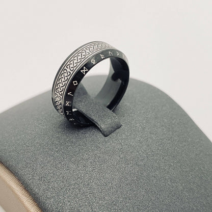 Stainless Steel Vintage Celtic knot Viking Rune Ring - MJ/MR