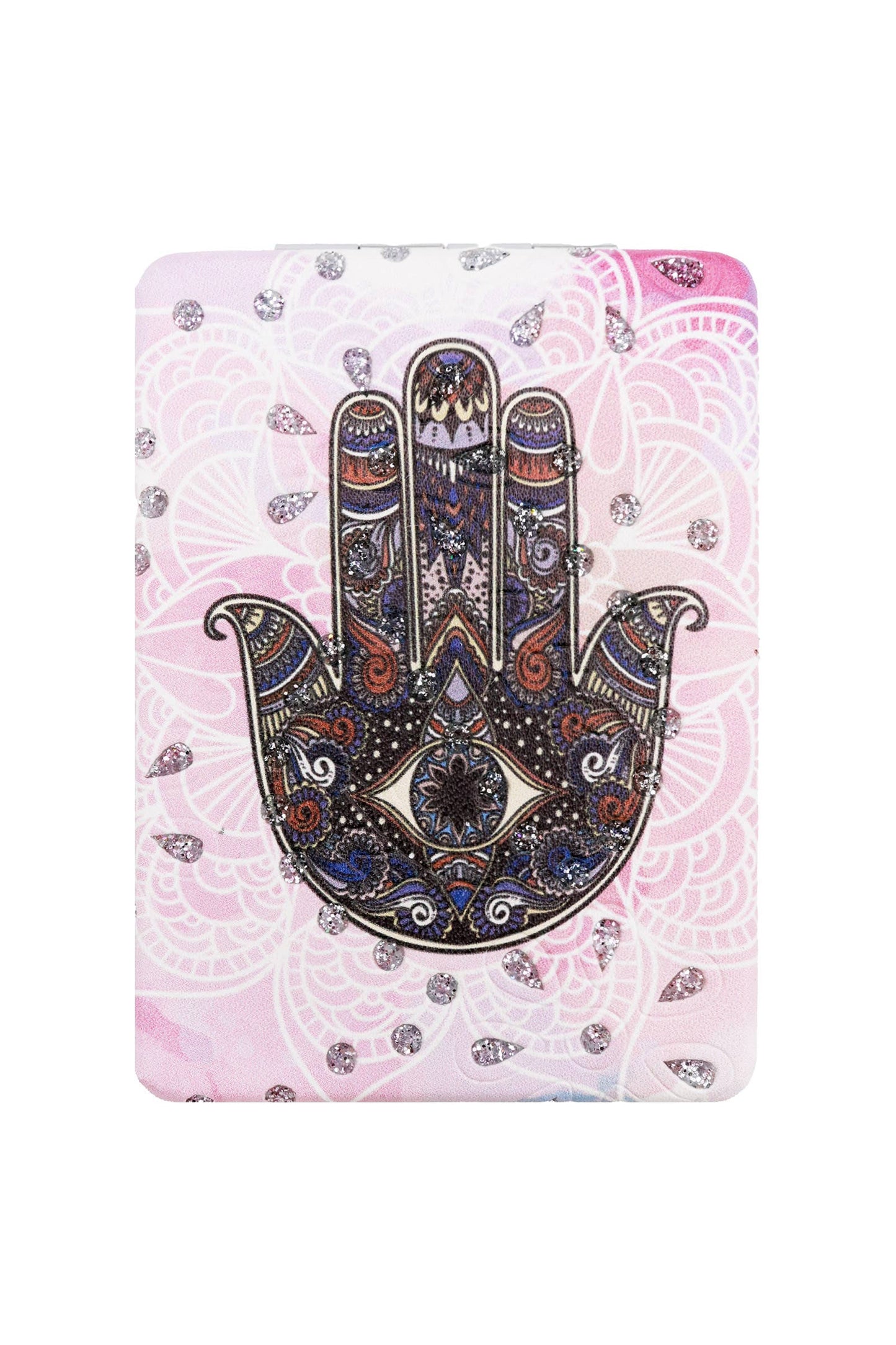 Hamsa Hand Glitter Compact Mirror - 12 Pc
