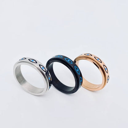 Eye of Horus Stainless Steel Spinner Ring