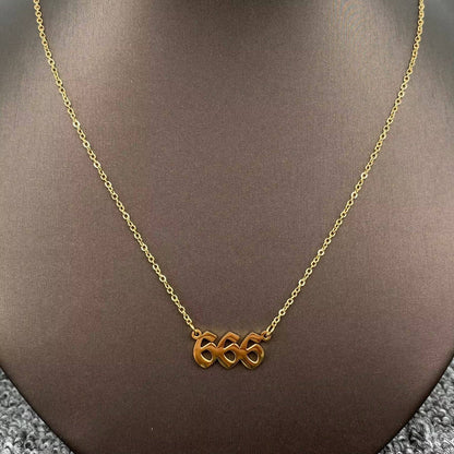Lucky Numbers 18K Gold Plated Stainless Steel Necklace
