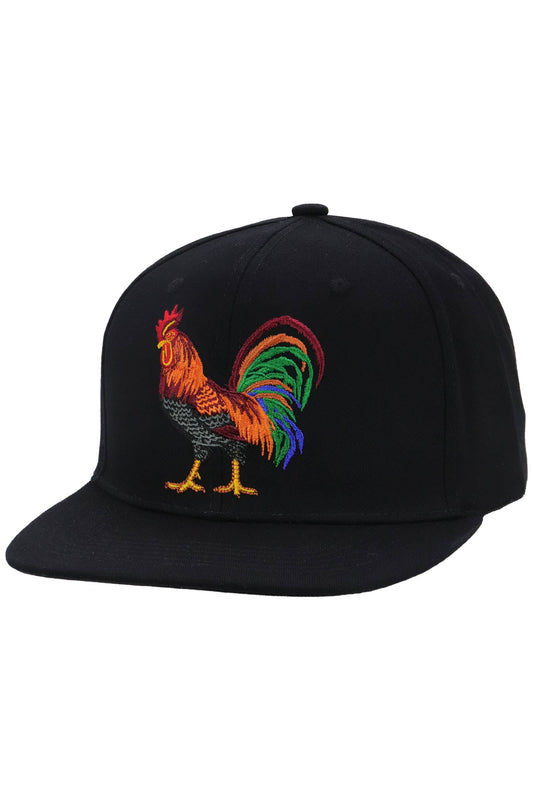 Rooster El Gallo Six Panel Flat Brim Cap