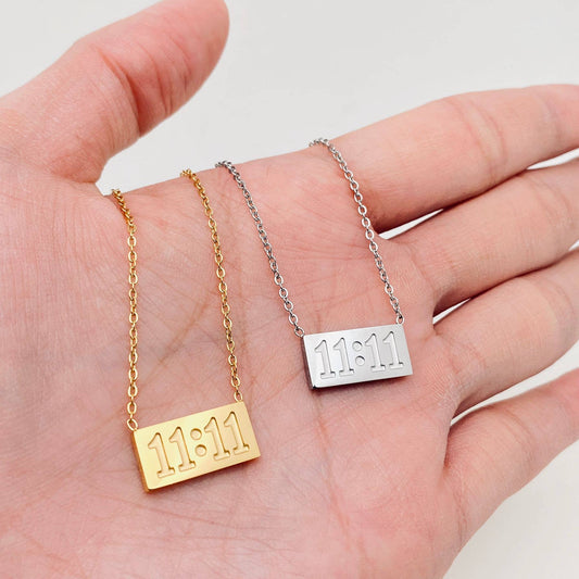 "11:11" Charm Pendant Stainless Steel Necklace