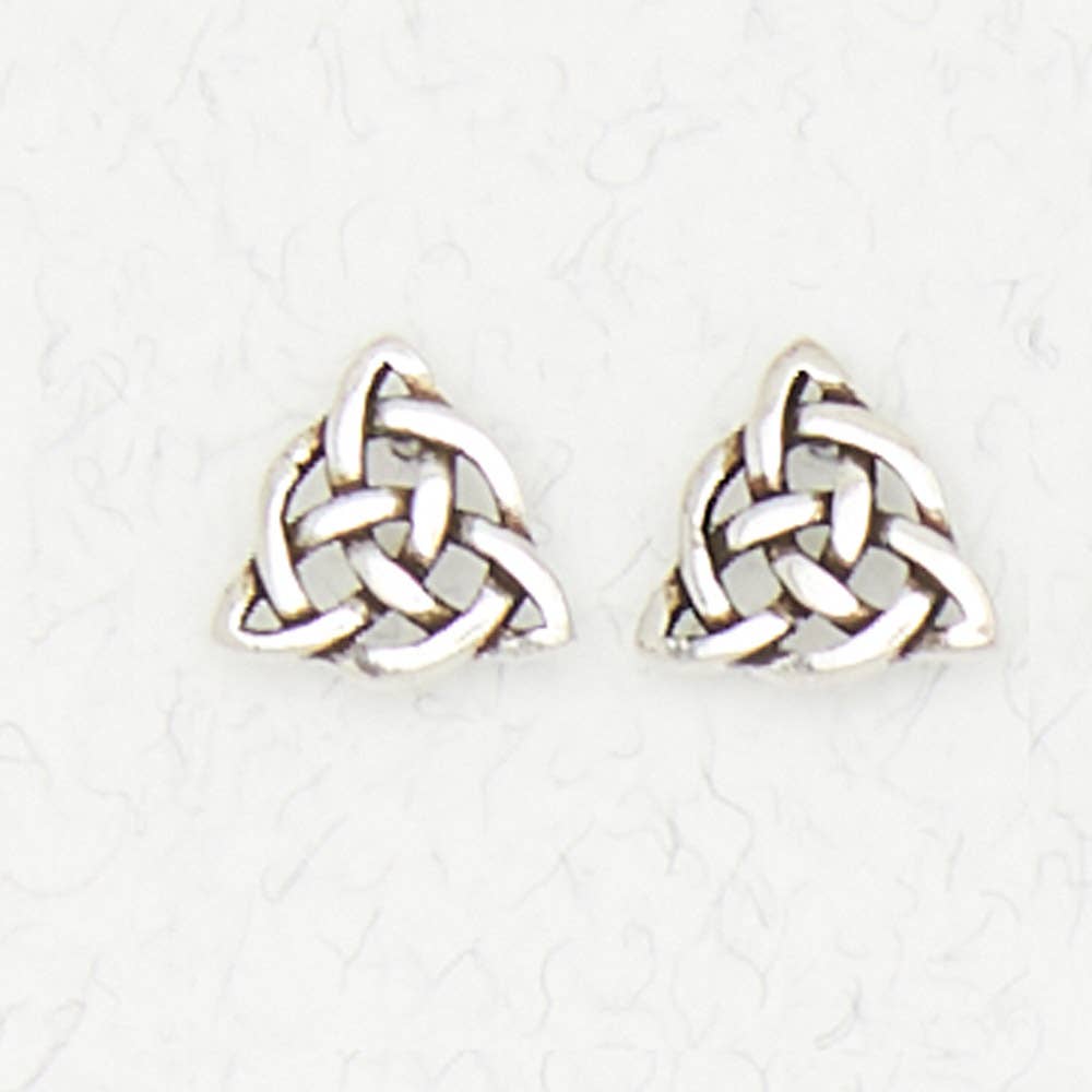 Sterling Silver Ear Studs – Trinity Knot