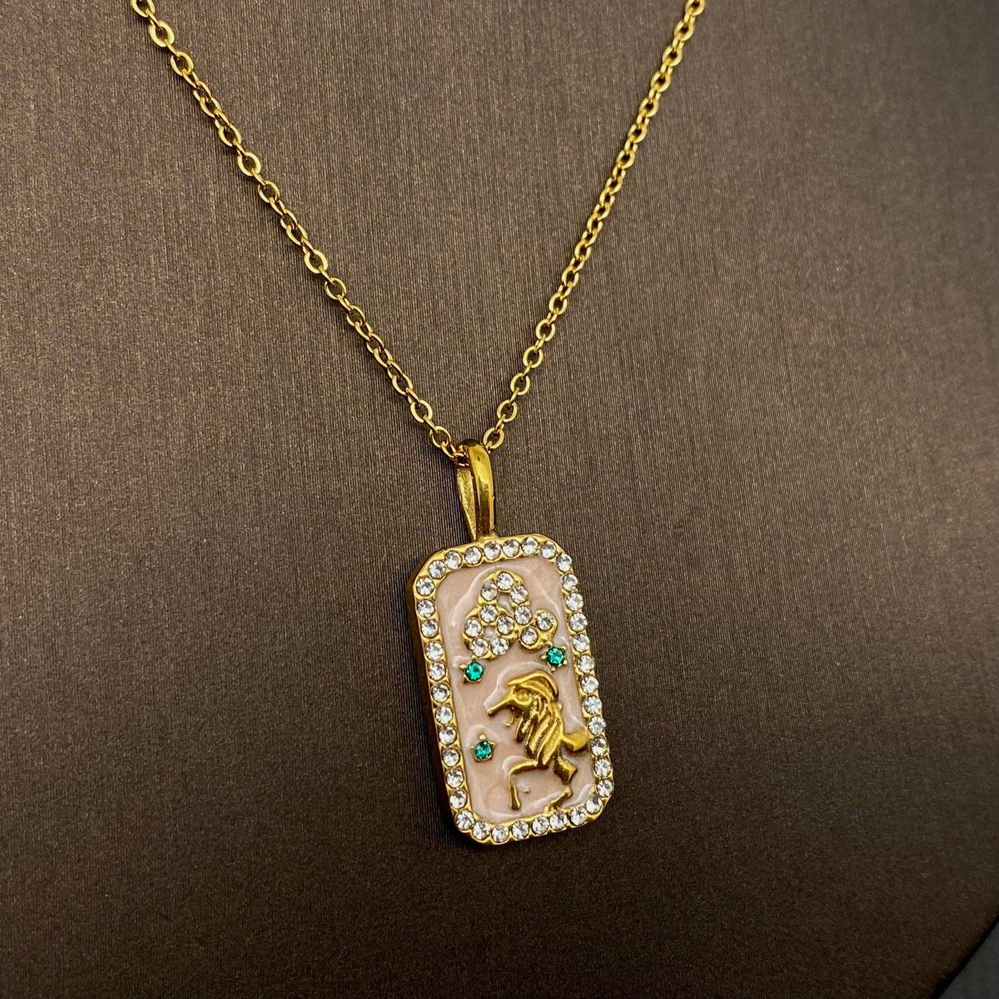 Zodiac 12 Constellations 18K Golden S.Steel Necklace - FGS