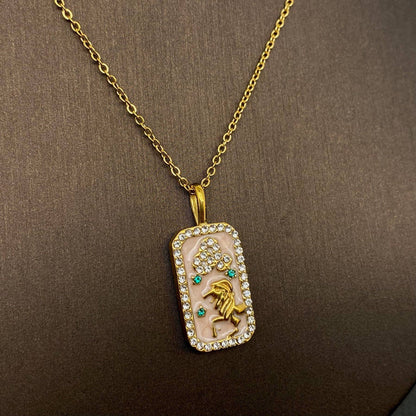 Zodiac 12 Constellations 18K Golden S.Steel Necklace - FGS