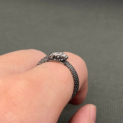 Ouroboros Unisex Stainless Steel Snake Ring - MJ/MR