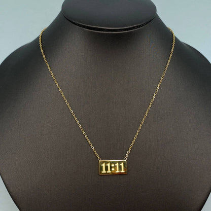 "11:11" Charm Pendant Stainless Steel Necklace