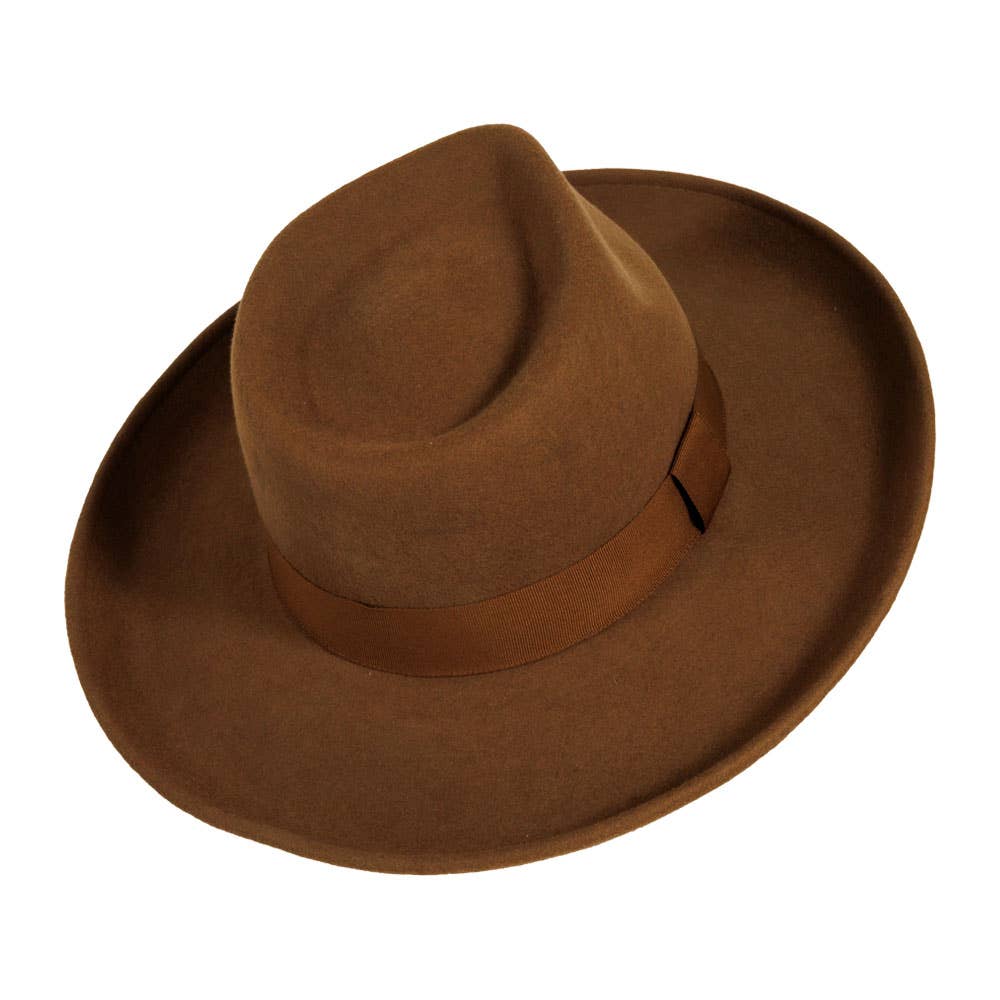 Crushable Wool Felt Teardrop Fedora Hat - Style Oakley