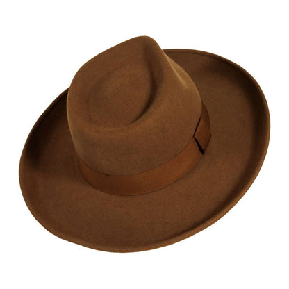Crushable Wool Felt Teardrop Fedora Hat - Style Oakley