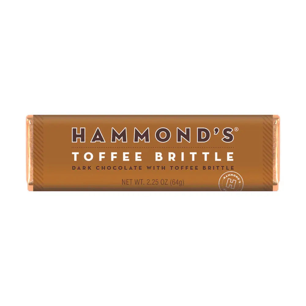 Candy Bar - Dark Chocolate - Natural Toffee Brittle - 2.25oz