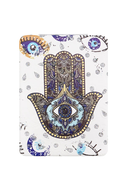 Hamsa Hand Glitter Compact Mirror - 12 Pc