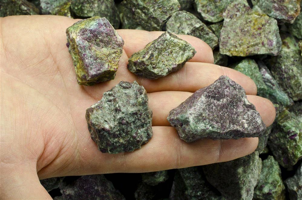 Rough Ruby in Kyanite- India - Raw Natural Stones