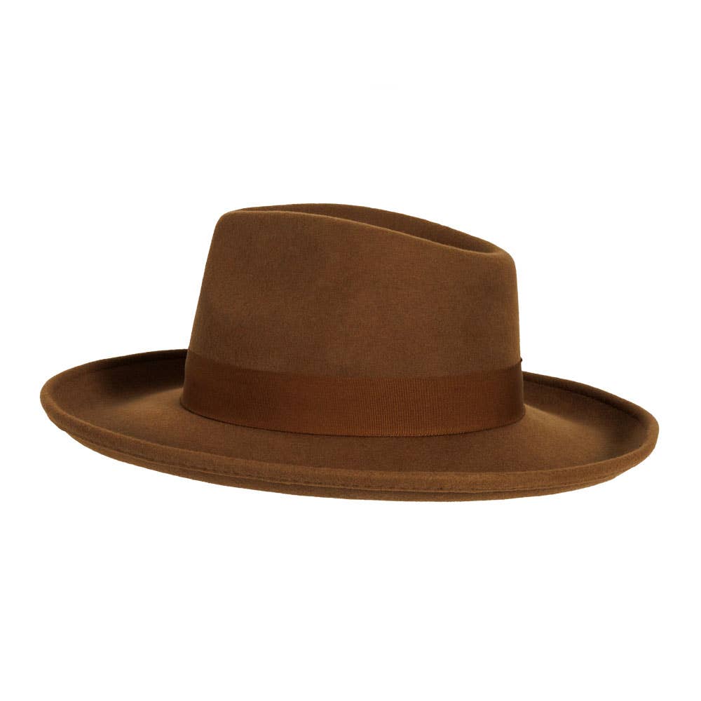 Crushable Wool Felt Teardrop Fedora Hat - Style Oakley