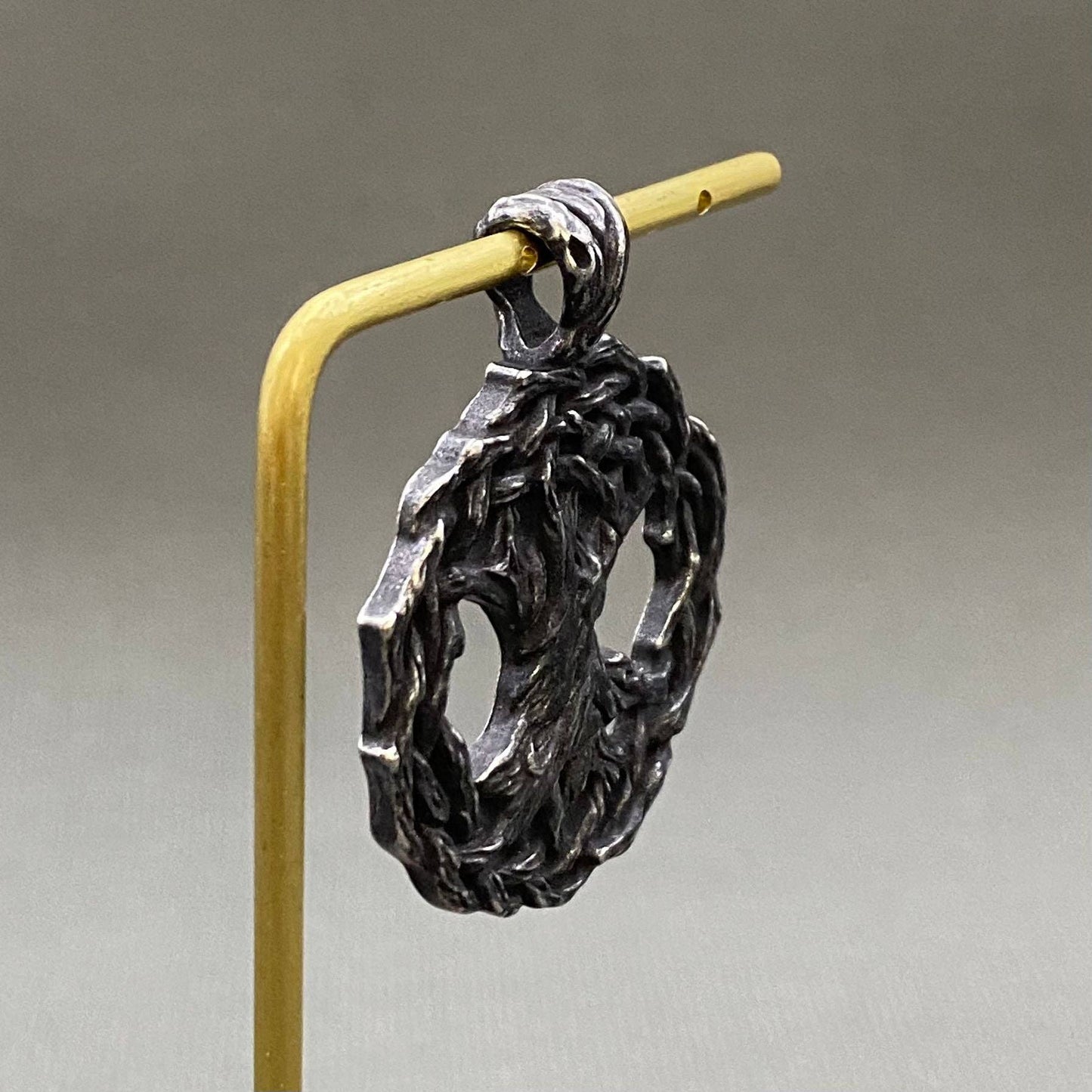 Blackening Hollow Tree of Life Stainless Steel Pendant
