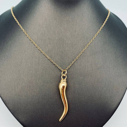 Enamel Pepper 18K Gold Plated Stainless Steel Necklace -FGS