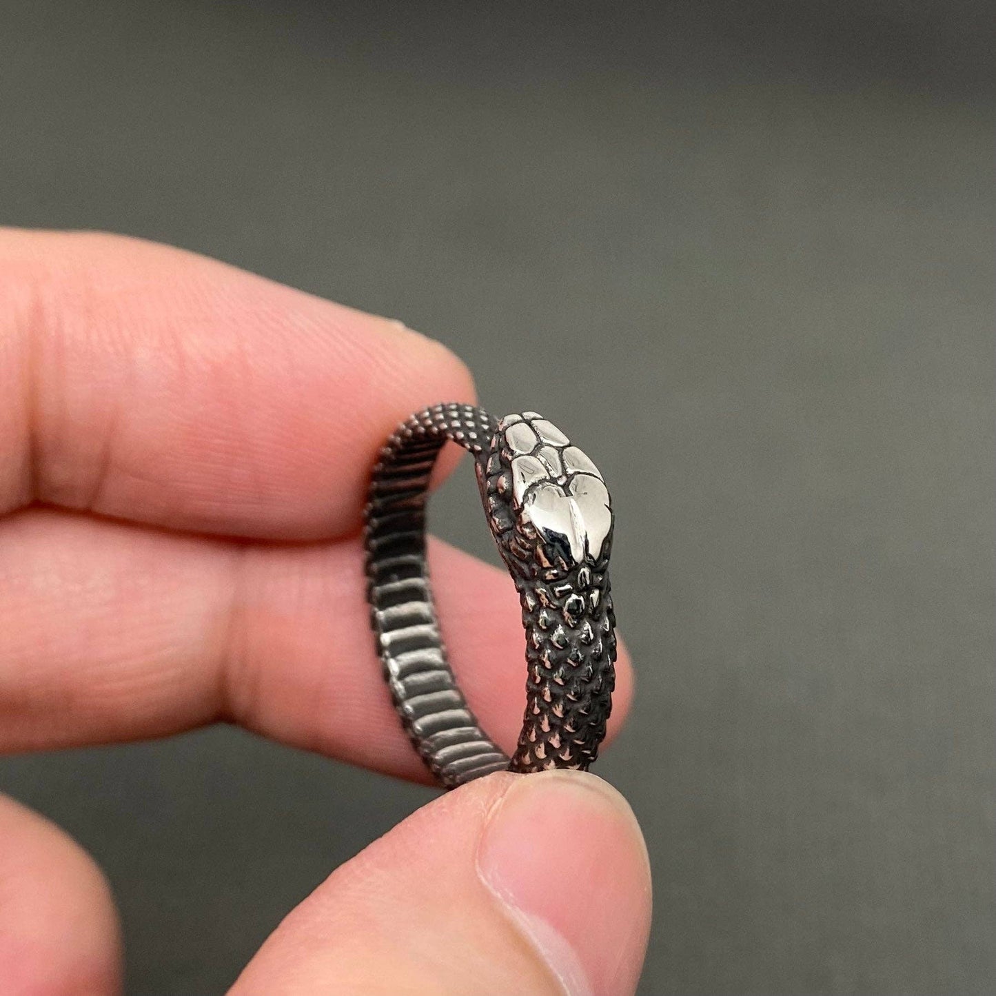 Ouroboros Unisex Stainless Steel Snake Ring - MJ/MR