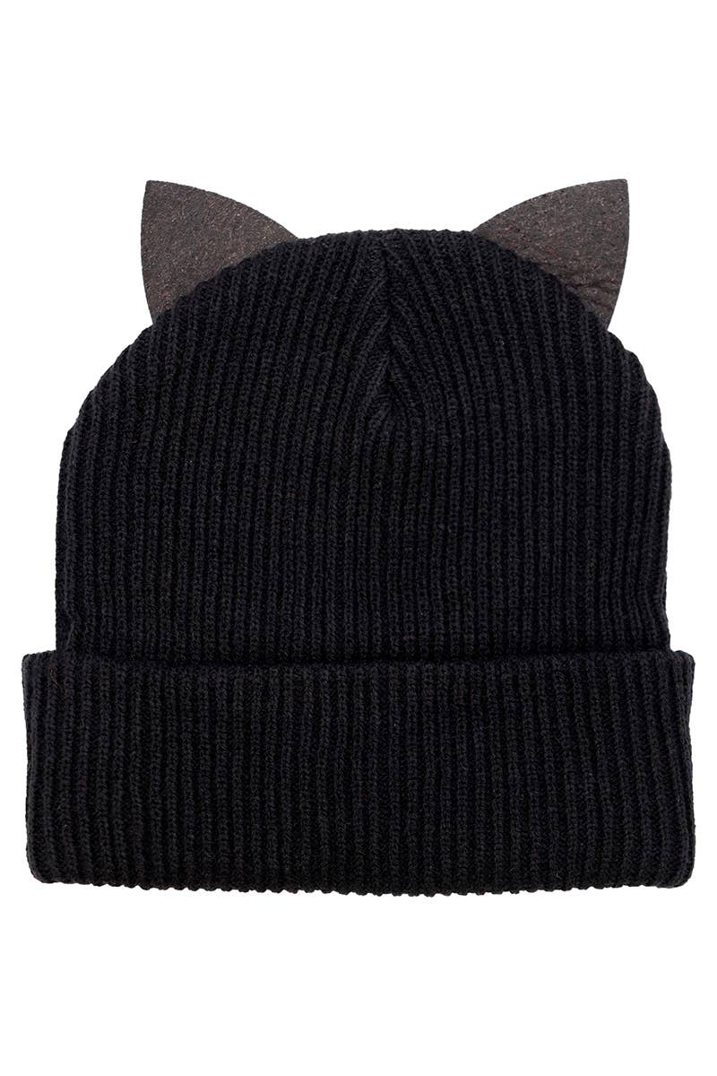 Rainbow Pride Bling Kitty Cat Ear Knitted Beanie Hat