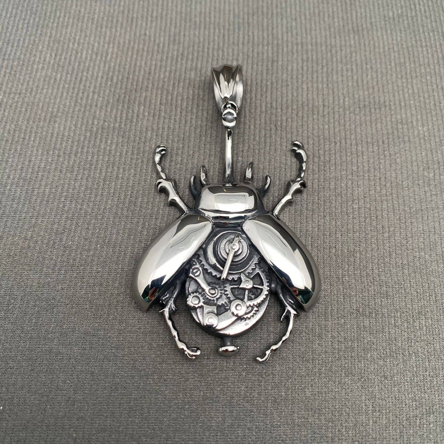 Mechanical Beetle Stainless Steel Pendant