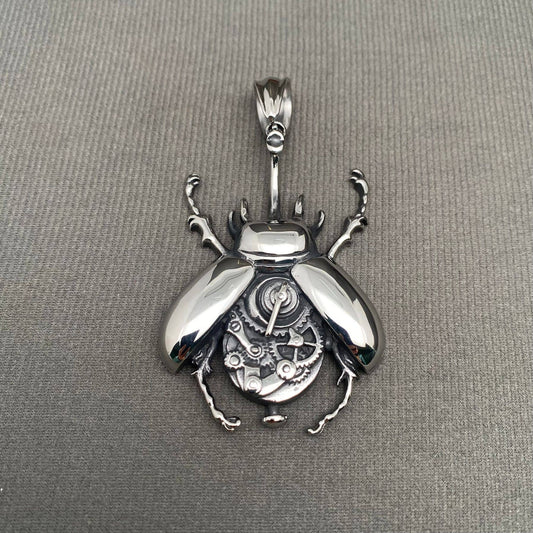 Mechanical Beetle Stainless Steel Pendant
