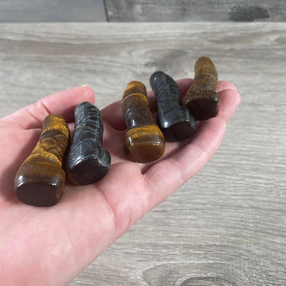 Tiger Eye Crystal Phallic Figurine - Penis – Carved Gemstone Statue