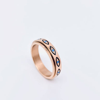 Eye of Horus Stainless Steel Spinner Ring