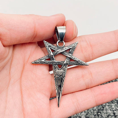 Stainless Steel Eye of Horus Pentagram Pendant