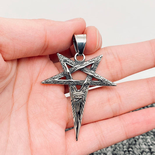 Stainless Steel Eye of Horus Pentagram Pendant