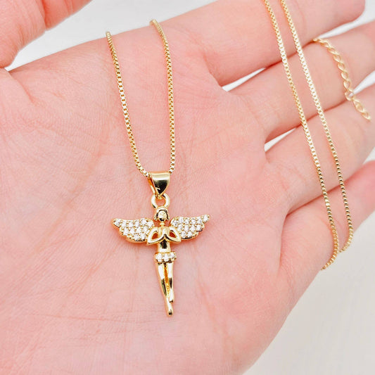 Golden Angel Cham Pendant Necklace
