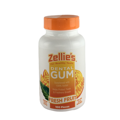 Zellie's Xylitol Dental Gum - Fresh Fruit 100ct Jar