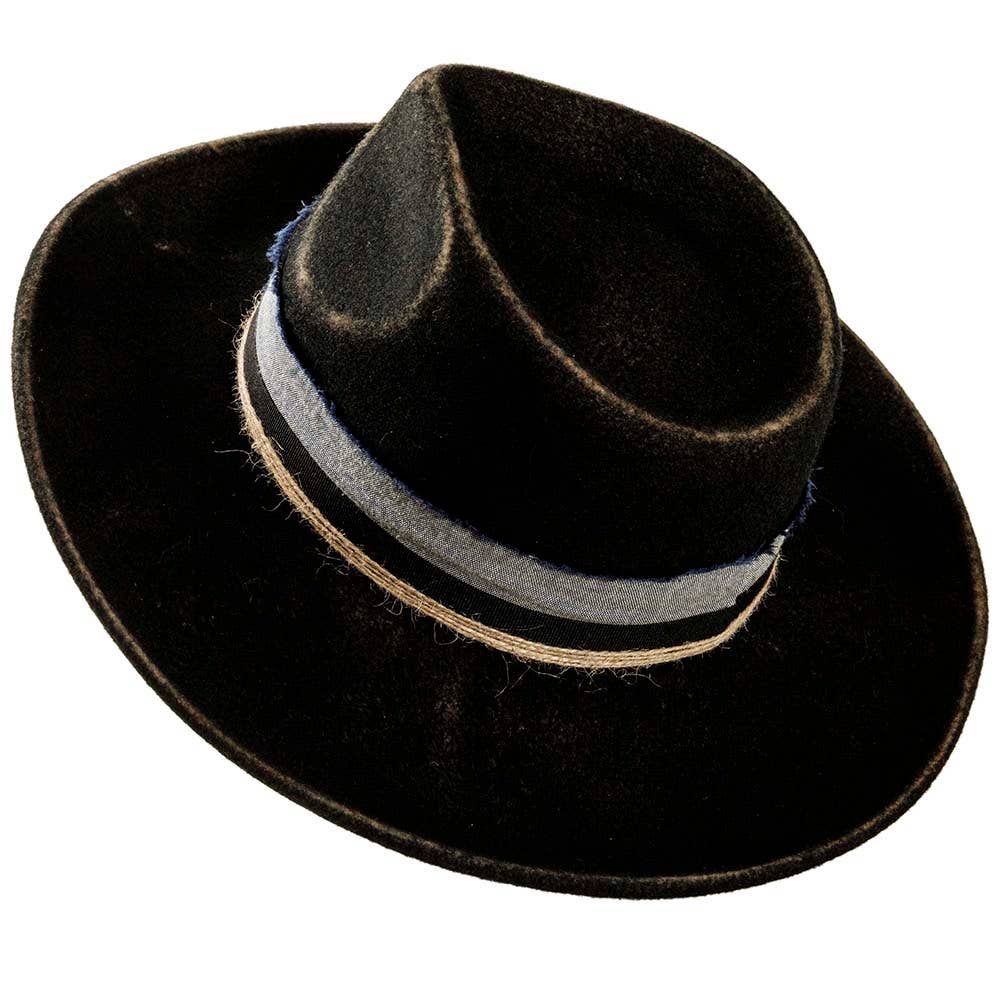 Crushable Wool Felt Teardrop Fedora Hat - Style Small Town