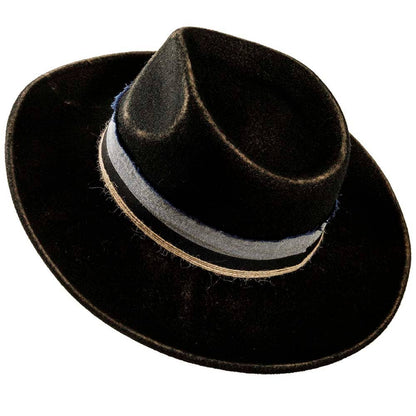 Crushable Wool Felt Teardrop Fedora Hat - Style Small Town